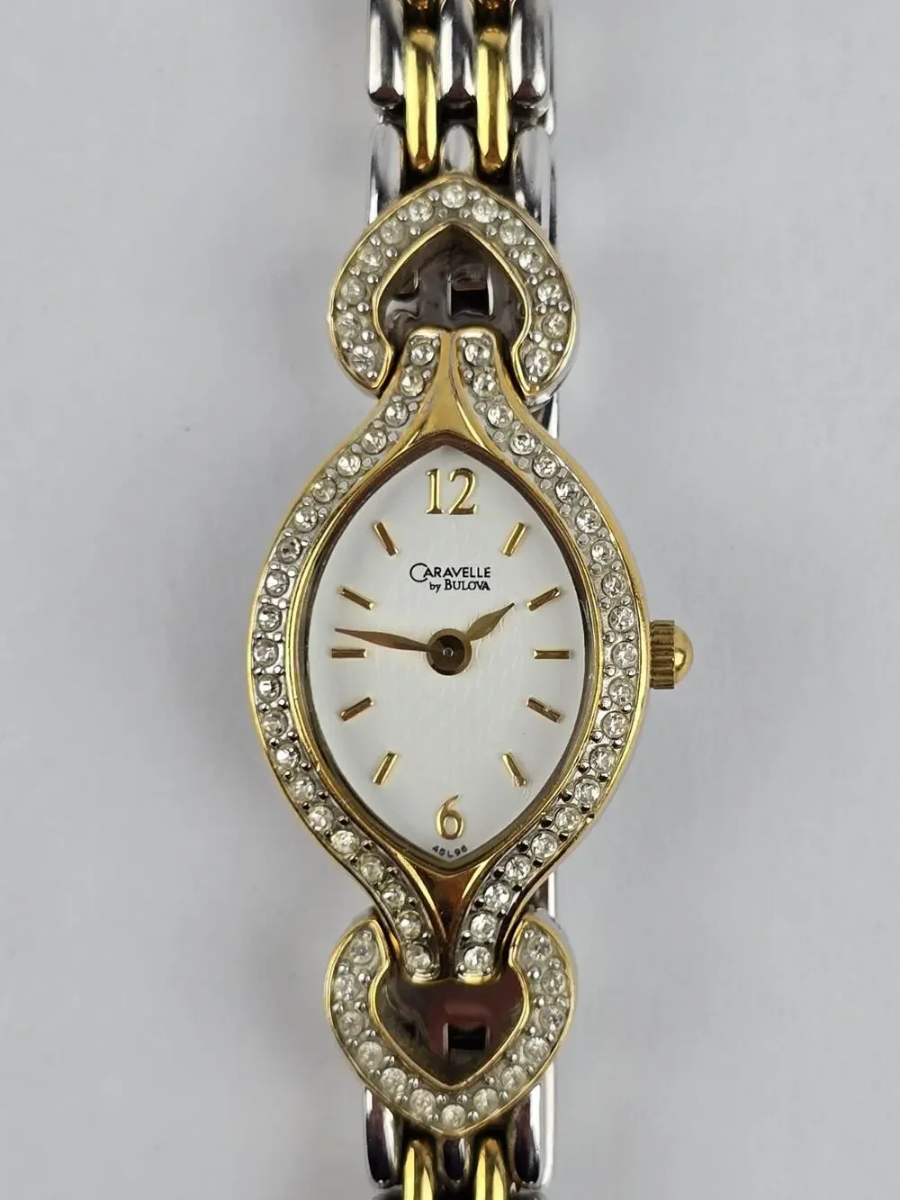 Caravelle by Bulova Women's Two Tone Stainless Steel Crystal Bezel Watch - Runs